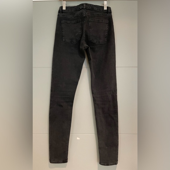 Acne Studios Skin 5 Black Midrise Skinny Jeans Size 24 - Picture 2 of 4
